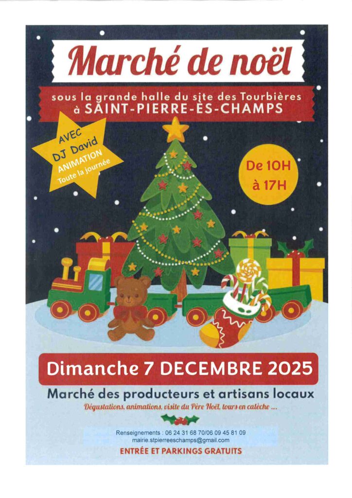 Affiche du marché de Noël 2025 de Saint-Pierre-ès-Champs