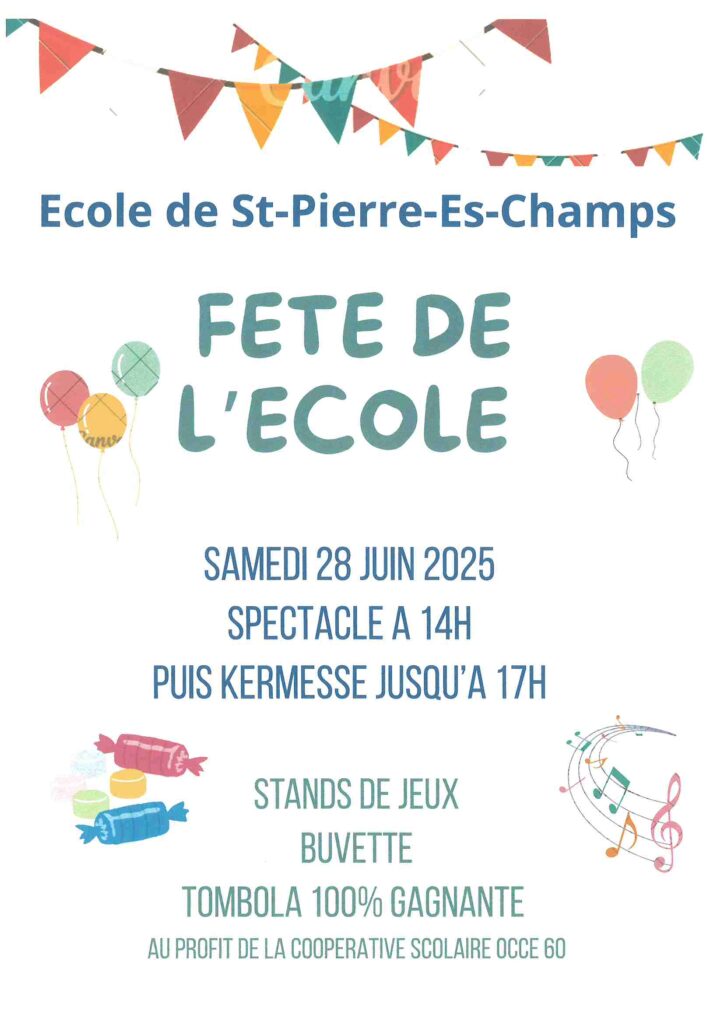 Affiche de la fête de l'école de Saint-Pierre-ès-Champs