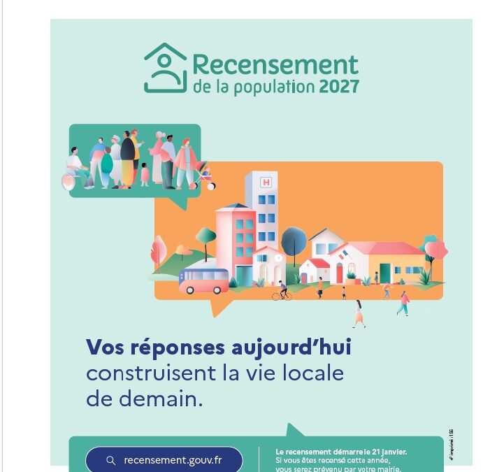 Affiche de l'Insee pour le recensement de la population 2027